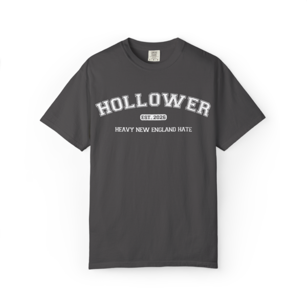 HOLLOWER varsity college font shirt design heavy new england hate